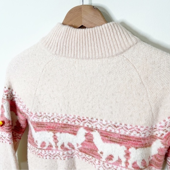 Anthropologie Pink Aimee Pommed Alpaca Wool Sweater Size XS - Picture 7 of 7